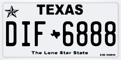 TX license plate DIF6888