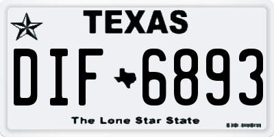 TX license plate DIF6893