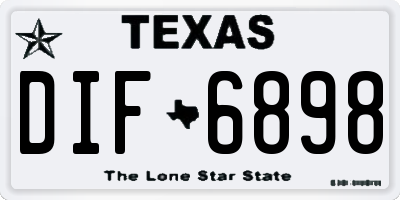 TX license plate DIF6898