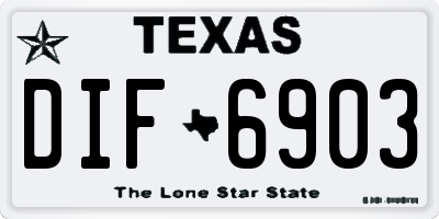 TX license plate DIF6903