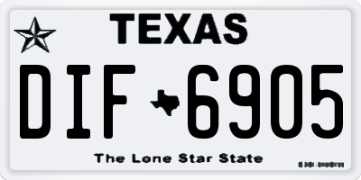 TX license plate DIF6905