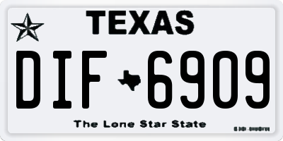 TX license plate DIF6909
