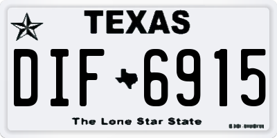TX license plate DIF6915