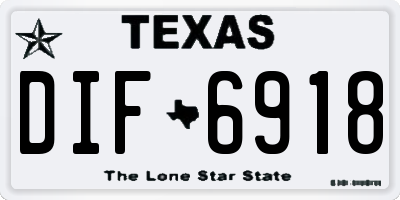TX license plate DIF6918