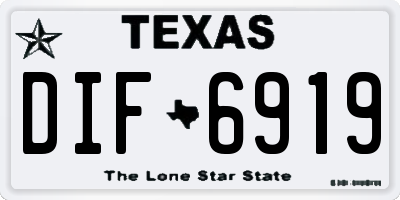 TX license plate DIF6919