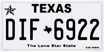 TX license plate DIF6922