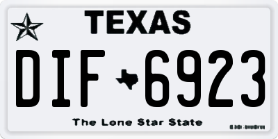 TX license plate DIF6923