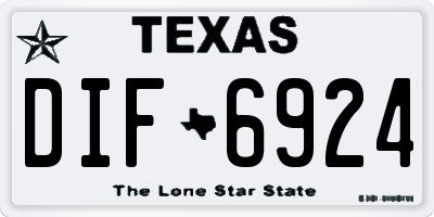 TX license plate DIF6924