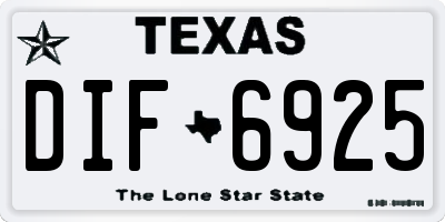 TX license plate DIF6925