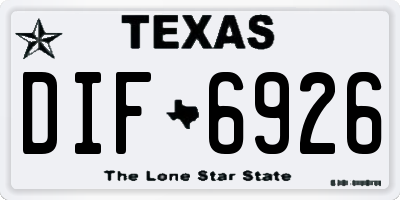 TX license plate DIF6926