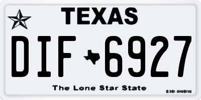 TX license plate DIF6927