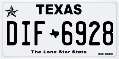 TX license plate DIF6928