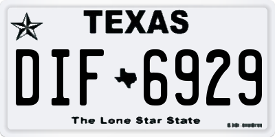 TX license plate DIF6929