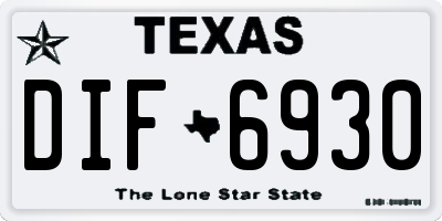TX license plate DIF6930