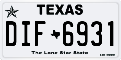 TX license plate DIF6931