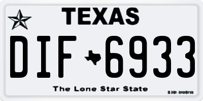 TX license plate DIF6933