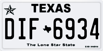 TX license plate DIF6934