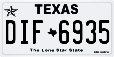 TX license plate DIF6935