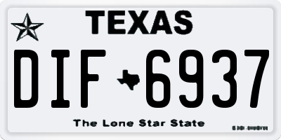 TX license plate DIF6937