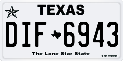 TX license plate DIF6943