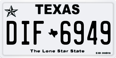 TX license plate DIF6949