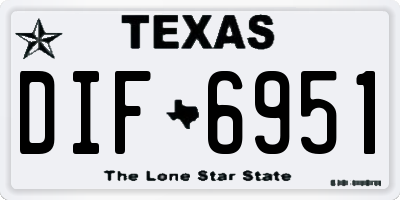 TX license plate DIF6951