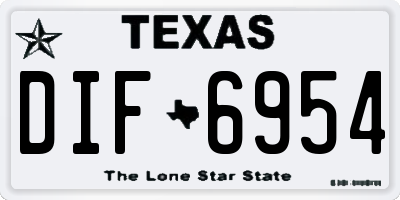 TX license plate DIF6954
