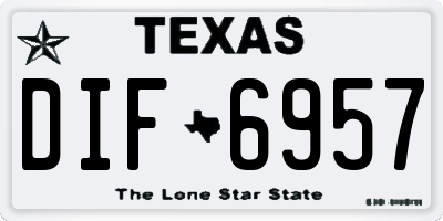 TX license plate DIF6957
