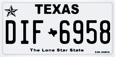 TX license plate DIF6958