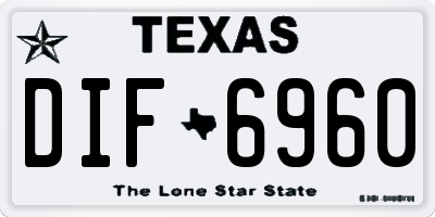 TX license plate DIF6960