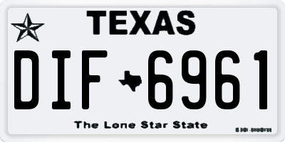 TX license plate DIF6961