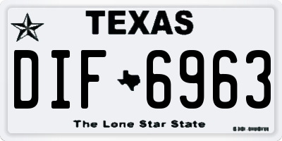 TX license plate DIF6963