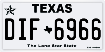 TX license plate DIF6966