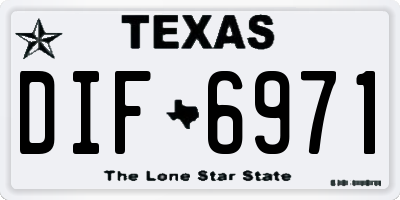 TX license plate DIF6971