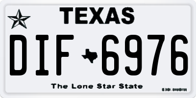 TX license plate DIF6976