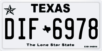 TX license plate DIF6978