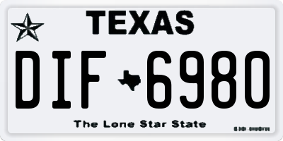 TX license plate DIF6980