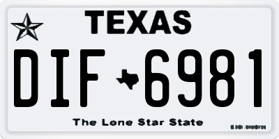 TX license plate DIF6981