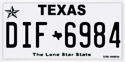 TX license plate DIF6984