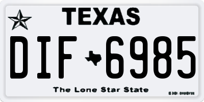 TX license plate DIF6985