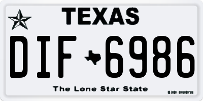 TX license plate DIF6986