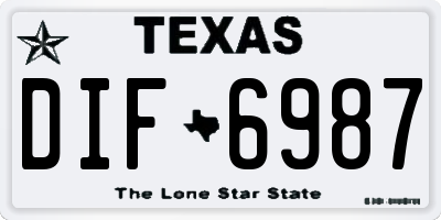 TX license plate DIF6987
