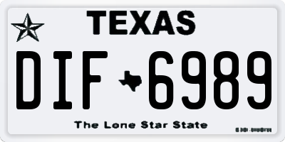 TX license plate DIF6989