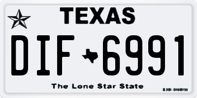 TX license plate DIF6991