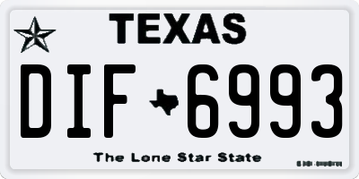 TX license plate DIF6993