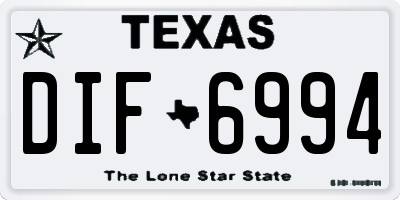 TX license plate DIF6994