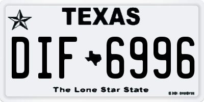 TX license plate DIF6996