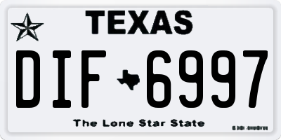 TX license plate DIF6997