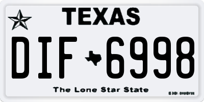 TX license plate DIF6998