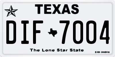 TX license plate DIF7004